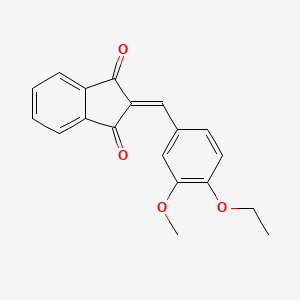 molecular formula C19H16O4 B11709398 2-(4-ethoxy-3-methoxybenzylidene)-1H-indene-1,3(2H)-dione 