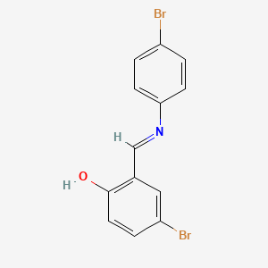 molecular formula C13H9Br2NO B11709415 4-Bromo-2-[(E)-[(4-bromophenyl)imino]methyl]phenol CAS No. 93186-78-8