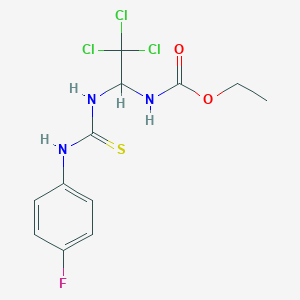 Ethyl 2,2,2-trichloro-1-{[(4-fluoroanilino)carbothioyl]amino}ethylcarbamate