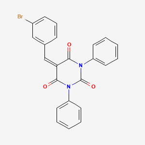 molecular formula C23H15BrN2O3 B11709424 5-[(3-Bromophenyl)methylidene]-1,3-diphenyl-1,3-diazinane-2,4,6-trione 