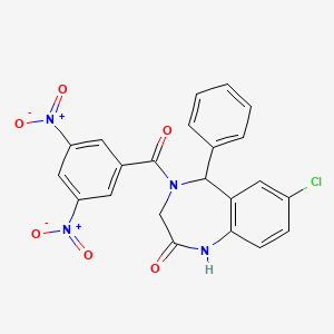 molecular formula C22H15ClN4O6 B11709426 7-chloro-4-(3,5-dinitrobenzoyl)-5-phenyl-4,5-dihydro-1H-benzo[e][1,4]diazepin-2(3H)-one 