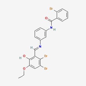 2-Bromo-N-[3-[[(2,3-dibromo-5-ethoxy-6-hydroxyphenyl)methylene]amino]phenyl]benzamide