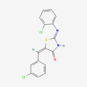 molecular formula C16H10Cl2N2OS B11709443 (5E)-5-(3-chlorobenzylidene)-2-[(2-chlorophenyl)amino]-1,3-thiazol-4(5H)-one 