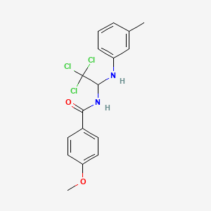 molecular formula C17H17Cl3N2O2 B11709461 4-methoxy-N-{2,2,2-trichloro-1-[(3-methylphenyl)amino]ethyl}benzamide 