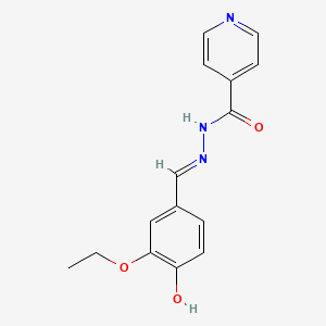 molecular formula C15H15N3O3 B11709496 N'-(3-ethoxy-4-hydroxybenzylidene)isonicotinohydrazide 