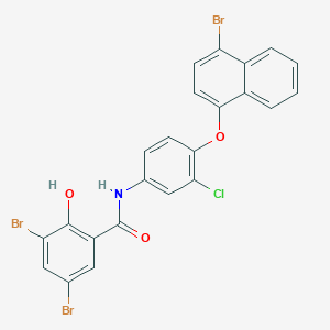 3,5-dibromo-N-{4-[(4-bromonaphthalen-1-yl)oxy]-3-chlorophenyl}-2-hydroxybenzamide