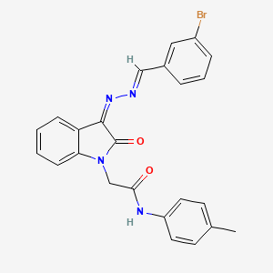 2-{(3Z)-3-[(2E)-2-(3-bromobenzylidene)hydrazono]-2-oxo-2,3-dihydro-1H-indol-1-yl}-N-(4-methylphenyl)acetamide