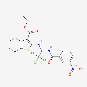 Ethyl 2-({2,2,2-trichloro-1-[(3-nitrobenzoyl)amino]ethyl}amino)-4,5,6,7-tetrahydro-1-benzothiophene-3-carboxylate