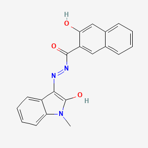 3-HO-Naphthalene-2-carboxylic acid (1-ME-2-oxo-1,2-2H-indol-3-ylidene)-hydrazide