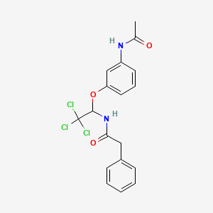 molecular formula C18H17Cl3N2O3 B11709636 N-(1-(3-(Acetylamino)phenoxy)-2,2,2-trichloroethyl)-2-phenylacetamide 