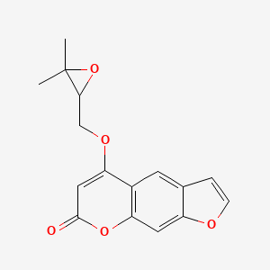 molecular formula C16H14O5 B11709638 5-[(3,3-dimethyloxiran-2-yl)methoxy]-7H-furo[3,2-g]chromen-7-one 