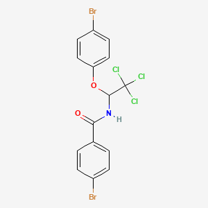 molecular formula C15H10Br2Cl3NO2 B11709705 4-bromo-N-[1-(4-bromophenoxy)-2,2,2-trichloroethyl]benzamide 