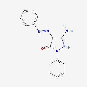 (4E)-5-amino-2-phenyl-4-(phenylhydrazinylidene)pyrazol-3-one