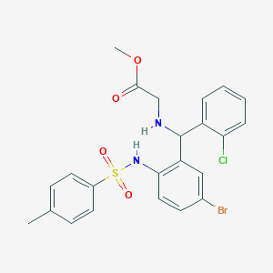 Methyl 2-(((5-bromo-2-(4-methylphenylsulfonamido)phenyl)(2-chlorophenyl)methyl)amino)acetate