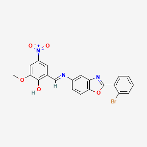 2-[(E)-{[2-(2-bromophenyl)-1,3-benzoxazol-5-yl]imino}methyl]-6-methoxy-4-nitrophenol