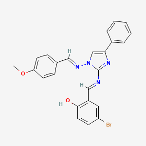 4-bromo-2-{(E)-[(1-{[(E)-(4-methoxyphenyl)methylidene]amino}-4-phenyl-1H-imidazol-2-yl)imino]methyl}phenol