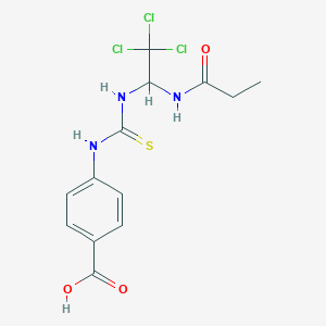 4-({[2,2,2-Trichloro-1-(propanoylamino)ethyl]carbamothioyl}amino)benzoic acid