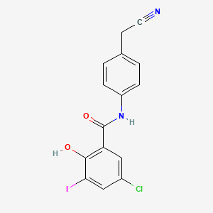 5-chloro-N-[4-(cyanomethyl)phenyl]-2-hydroxy-3-iodobenzamide