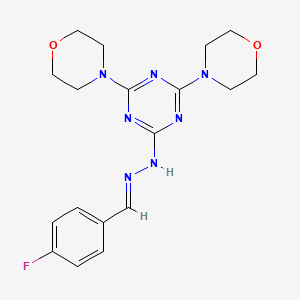 2-[(2E)-2-(4-fluorobenzylidene)hydrazinyl]-4,6-di(morpholin-4-yl)-1,3,5-triazine