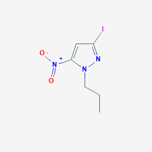 molecular formula C6H8IN3O2 B11709889 3-Iodo-5-nitro-1-propyl-1H-pyrazole 