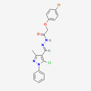 molecular formula C19H16BrClN4O2 B11709891 2-(4-bromophenoxy)-N'-[(E)-(5-chloro-3-methyl-1-phenyl-1H-pyrazol-4-yl)methylidene]acetohydrazide 