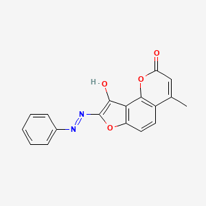 molecular formula C18H12N2O4 B11709934 (8Z)-4-methyl-8-(2-phenylhydrazinylidene)-2H-furo[2,3-h]chromene-2,9(8H)-dione 