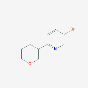 molecular formula C10H12BrNO B11709985 5-Bromo-2-(oxan-3-yl)pyridine 