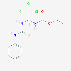 molecular formula C12H13Cl3IN3O2S B11709990 Ethyl 2,2,2-trichloro-1-{[(4-iodoanilino)carbothioyl]amino}ethylcarbamate 