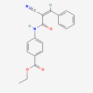 molecular formula C19H16N2O3 B11710043 (Z)-ethyl 4-(2-cyano-3-phenylacrylamido)benzoate 