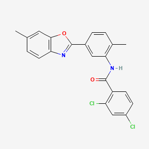 2,4-dichloro-N-[2-methyl-5-(6-methyl-1,3-benzoxazol-2-yl)phenyl]benzamide