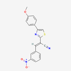 (2E)-2-[4-(4-methoxyphenyl)-1,3-thiazol-2-yl]-3-(3-nitrophenyl)prop-2-enenitrile