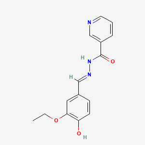 molecular formula C15H15N3O3 B11710094 N'-[(E)-(3-ethoxy-4-hydroxyphenyl)methylidene]nicotinohydrazide 