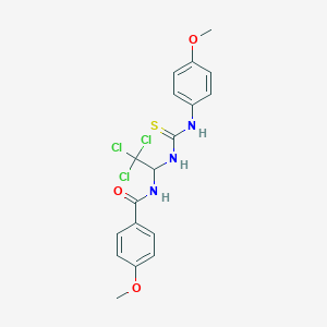 4-methoxy-N-(2,2,2-trichloro-1-{[(4-methoxyphenyl)carbamothioyl]amino}ethyl)benzamide