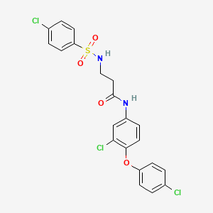 N-[3-Chloro-4-(4-chlorophenoxy)phenyl]-3-{[(4-chlorophenyl)sulfonyl]amino}propanamide