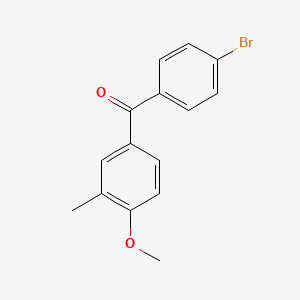 molecular formula C15H13BrO2 B11710133 Methanone, (4-bromophenyl)(4-methoxy-3-methylphenyl)- CAS No. 89946-90-7