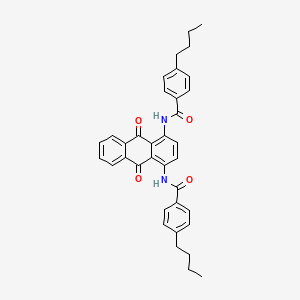 molecular formula C36H34N2O4 B11710166 N,N'-(9,10-dioxo-9,10-dihydroanthracene-1,4-diyl)bis(4-butylbenzamide) 