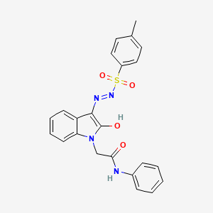 2-[(3E)-3-[(4-Methylbenzenesulfonamido)imino]-2-oxo-2,3-dihydro-1H-indol-1-YL]-N-phenylacetamide