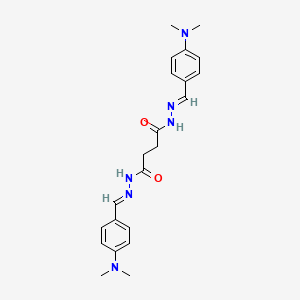 molecular formula C22H28N6O2 B11710200 N'~1~,N'~4~-bis{(E)-[4-(dimethylamino)phenyl]methylidene}butanedihydrazide 