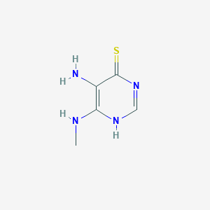 molecular formula C5H8N4S B11710217 5-Amino-6-(methylamino)pyrimidine-4-thiol CAS No. 52602-72-9