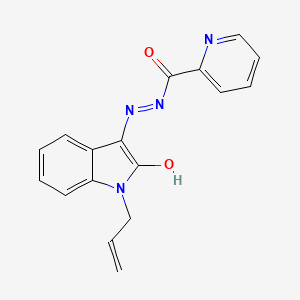 N'-[(3Z)-1-allyl-2-oxo-1,2-dihydro-3H-indol-3-ylidene]-2-pyridinecarbohydrazide