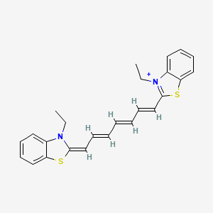 molecular formula C25H25N2S2+ B11710265 3-Ethyl-2-[(1E,3E,5E)-7-[(2E)-3-ethyl-2,3-dihydro-1,3-benzothiazol-2-ylidene]hepta-1,3,5-trien-1-YL]-1,3-benzothiazol-3-ium 