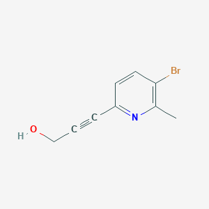 molecular formula C9H8BrNO B11710278 3-(5-Bromo-6-methylpyridin-2-yl)prop-2-yn-1-ol 