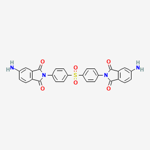 molecular formula C28H18N4O6S B11710314 1H-Isoindole-1,3(2H)-dione, 2,2'-(sulfonyldi-4,1-phenylene)bis[5-amino- CAS No. 139061-93-1