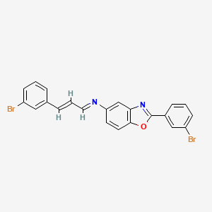 2-(3-bromophenyl)-N-[(1E,2E)-3-(3-bromophenyl)prop-2-en-1-ylidene]-1,3-benzoxazol-5-amine