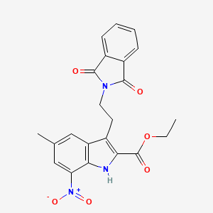 ethyl 3-[2-(1,3-dioxo-1,3-dihydro-2H-isoindol-2-yl)ethyl]-5-methyl-7-nitro-1H-indole-2-carboxylate