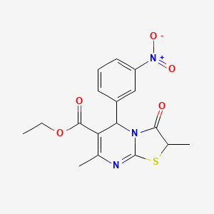 ethyl 2,7-dimethyl-5-(3-nitrophenyl)-3-oxo-2,3-dihydro-5H-[1,3]thiazolo[3,2-a]pyrimidine-6-carboxylate