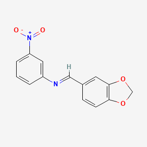 molecular formula C14H10N2O4 B11710383 3-Nitro-N-piperonylideneaniline 