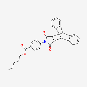 molecular formula C30H27NO4 B11710384 Pentyl 4-(16,18-dioxo-17-azapentacyclo[6.6.5.0~2,7~.0~9,14~.0~15,19~]nonadeca-2,4,6,9,11,13-hexaen-17-yl)benzoate (non-preferred name) 