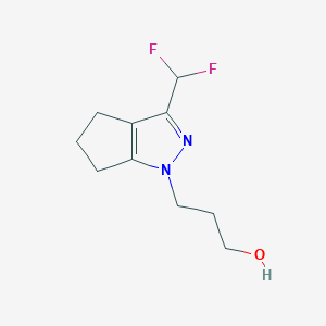 molecular formula C10H14F2N2O B11710407 3-[3-(Difluoromethyl)-5,6-dihydrocyclopenta[c]pyrazol-1(4H)-yl]propan-1-ol 