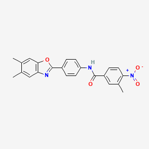 N-[4-(5,6-dimethyl-1,3-benzoxazol-2-yl)phenyl]-3-methyl-4-nitrobenzamide